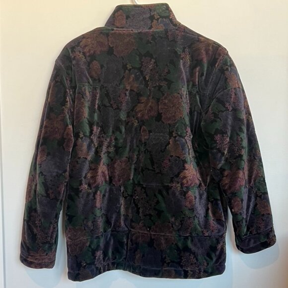 Jones New York Velvet Floral Puffer Coat - Picture 2 of 2